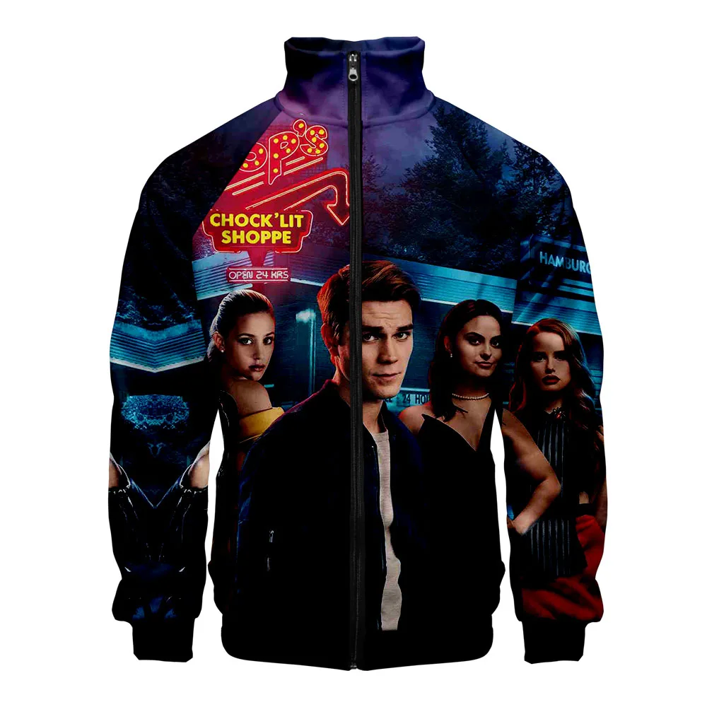 Ривердейл Арчи Эндрюс куртка 3D Стиль Slim fit ветровка Slim fit молния Мода Тренд Повседневная куртка ветровка