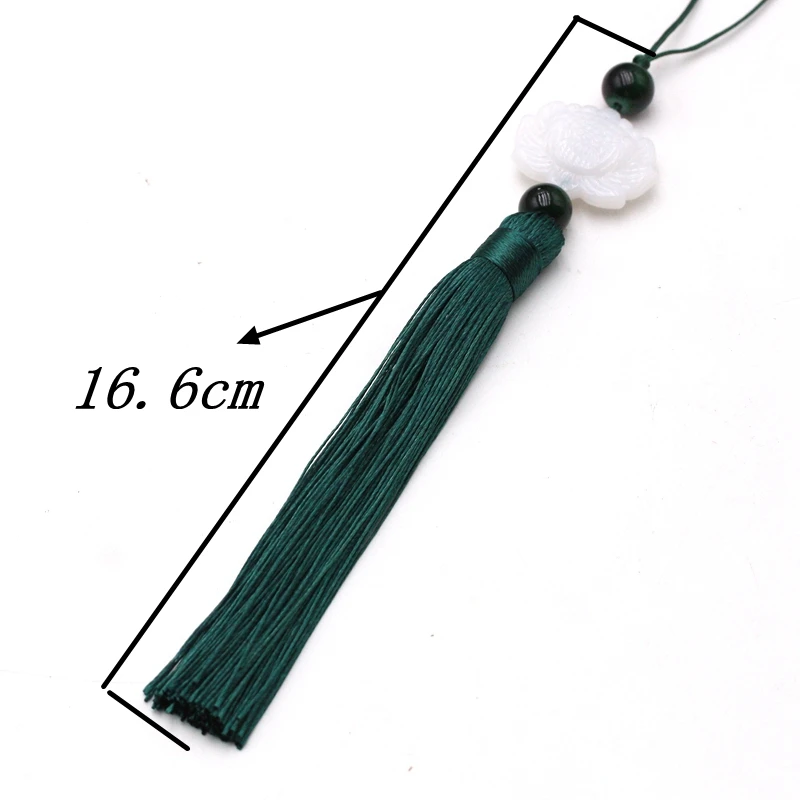 16,5 см/ Белый нефритовый Лотос с кисточкой Кулон Ретро DIY Одежда абажур кисточка занавес украшение домашнего декора поставки