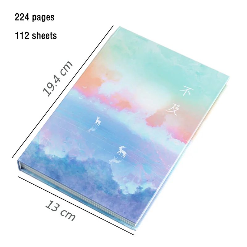 Creative Notebook Full Color Page Illustration Student Notepad 224 Page Girls Scrapbook Cute Notepad Diary
