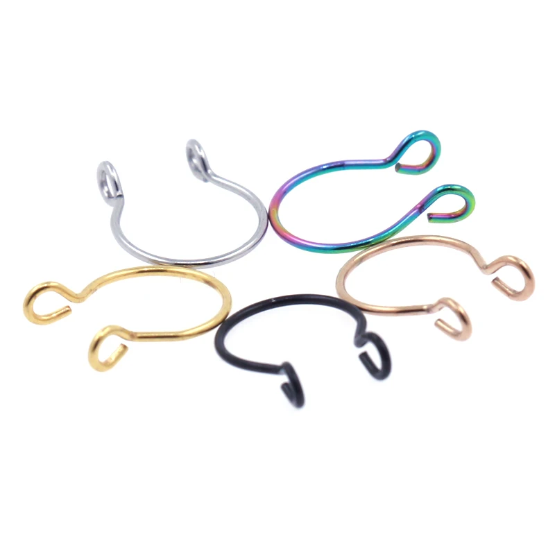 

Stainless SteelDainty Faux Nose Rings Fake Septum Rings Hoop Nostril Piercing Fake Clip on Nose Rings Oreja Piercings Jewelry
