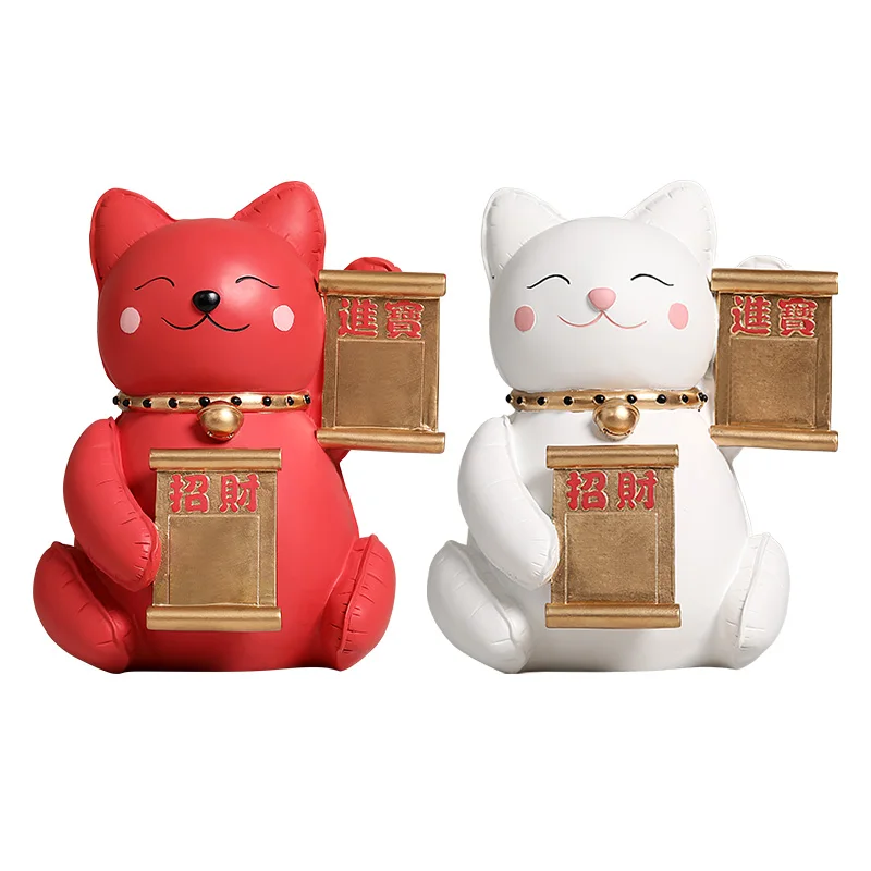 

Nordic Fortune Cat Art Sculpture Abstract Balloons Cats Figurine Resin Art&Craft Home Decoration Lucky Animal Opening Gift R2615