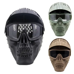 Tactical Paintball Full Face Mask Detachable Goggles Combat Helmet Mask Military Hunting Airsoft Shooting Protective Equipment
