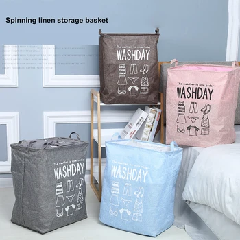 

Storage Basket Jumbo Linen Storage Basket Large Capacity Rectangular Cloth Cotton And Linen Storage Basket Foldable