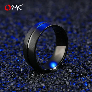 

men jewelry black tide flow titanium steel men ring cold tritium gas hip-hop self-defense ring personality trampoline accessory