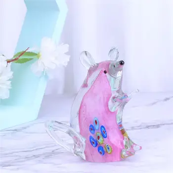 

1Pc Crystal Animal Adornment Delicate Exquisite Adorable Unique Rat Design Desktop Decoration for Home