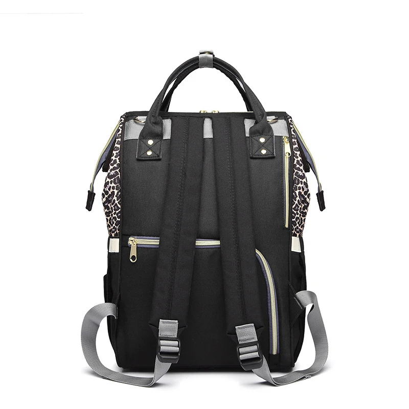 Baby Changing Diaper Bag Nappy Organizer Large Capacity Travel Outdoor Leopard Mommy Bag Baby Backpack Lequeen Mom Maternity Bag