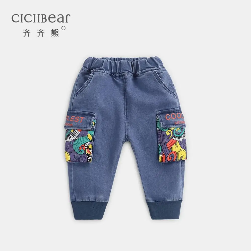 Ciciibear одежда для маленьких мальчиков джинсы джинсовые брюки детские штаны