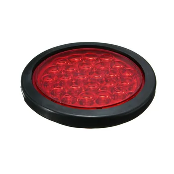 

12W Round Truck Tail Light 2pcs 4Inch Stop Turn Tail Brake Light Red Round