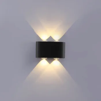 

Geovancy Nordic Wall Lamp Led Aluminum Outdoor Indoor Up Down White Black Modern For Home Stairs Bedroom Bedside Bathroom Light