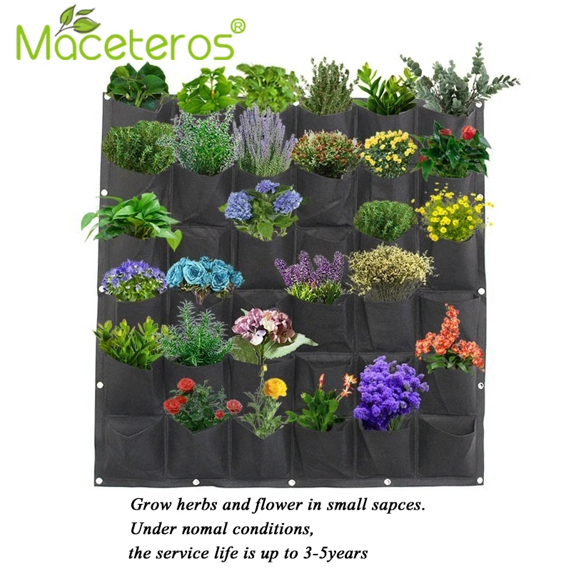 Gardening Wall Hanging Hanging Planting Bag 9/18/36 Pocket DIY Green Planting Bag Flowering Planting Vegetable Life Garden Bag
