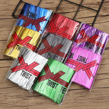 Lazos metálicos de alambre Multicolor para embalaje de dulces, embalaje para hornear, bolsas de violonchelo, ligadura, piruleta, sellado de postre, 800 Uds.