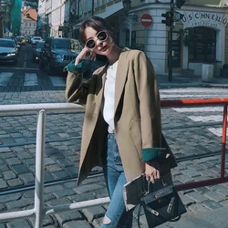 2020 Spring Cuff Color Matching Small Suit New One-button Temperament Women Suit Jacket Women 2020 Spring Cuff Color Matching Small Suit New One-button Temperament Women Suit Jacket Women