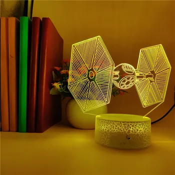 

App Control Star Wars TIE Fighter 3D Led Night Light Nightlight for Room Decoration Touch Sensor Color Changing Lamp Xmas Gift