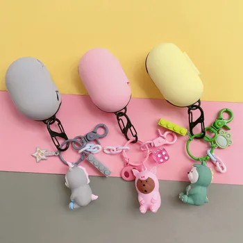 

For Samsung Galaxy Buds/Buds+ Silicone Case Charging Box Sleeve Protective Case Bluetooth Earphone Skin Case With Keyring