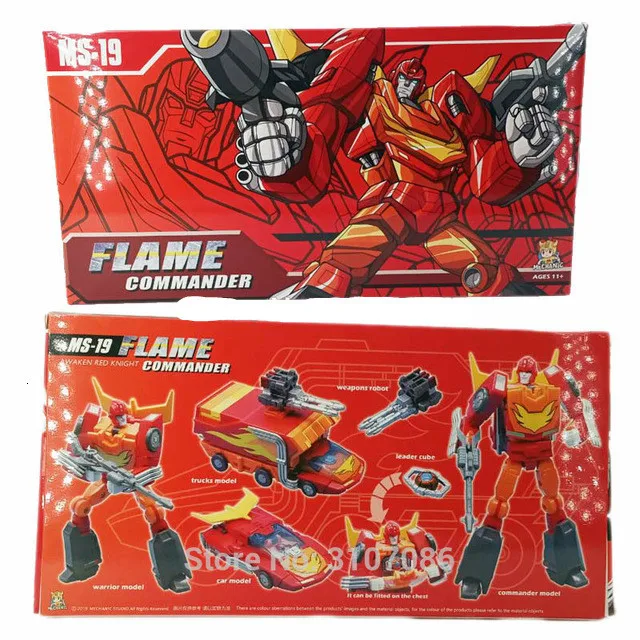 MFT MS19 MS-19 G1 Transformation Toy Rodimus Prime HotRod Commander Action Movie Figures Model ABS 12CM KO Deformation Car Robot - Цвет: MS19 with box