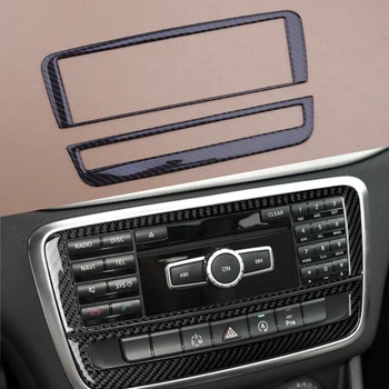 

1Set Carbon Fiber Console CD Panel Decorative Trim Cover Frame Fit For Mercedes Benz A B GLA CLA Class