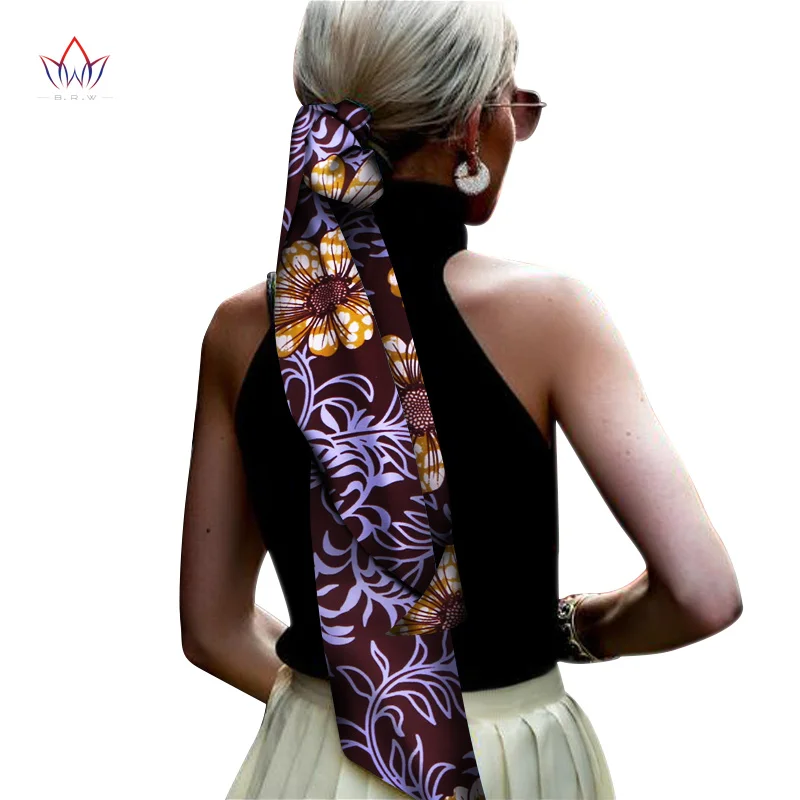 BRW Boho шикарный Африканский принт узел лента для волос Лариат фторуглеродная леска аксессуары для волос Африканский Воск Печать Ткань аксессуары WYB368