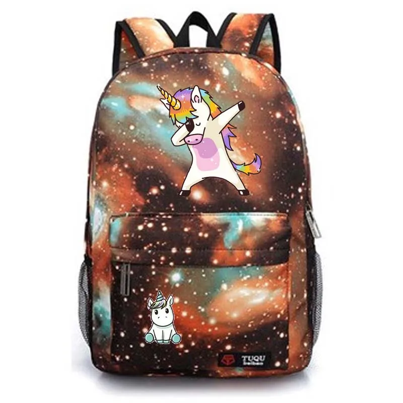 style1 brown Милый Единорог Dab школьная сумка светящийся в темноте рюкзак студенческий школьный рюкзак ноутбук рюкзак повседневный рюкзак - Цвет: style1 brown