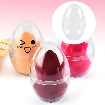 

Transparent Egg Shape Dustproof Makeup Powder Puff Sponge Empty Container Storage Box for Make Up Tools