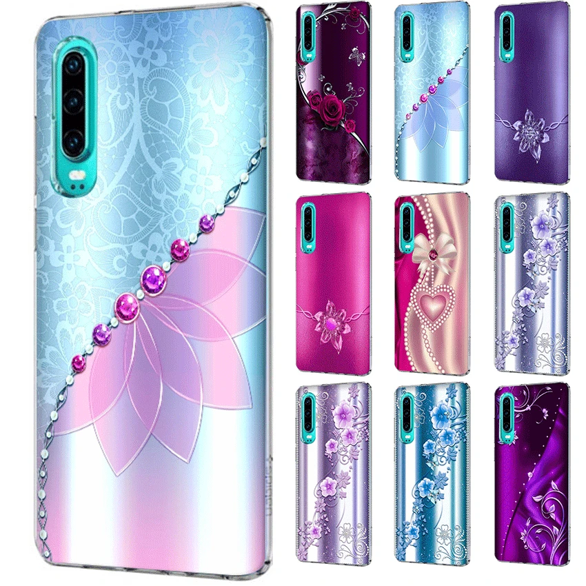 Мобильный чехол для телефона для Honor 6A 6C 7A 7X8 8X 8C 9 9X10 20 Lite рro твердый переплет цветок с кристаллами стразами в виде ракушки