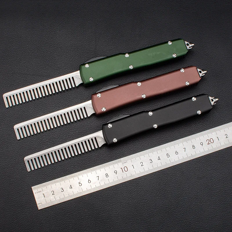 

Micro Technology 420 Stainless Steel Straight Jump Comb Aviation Aluminum Handle Retro Big Back Oil Head Collapsible Comb