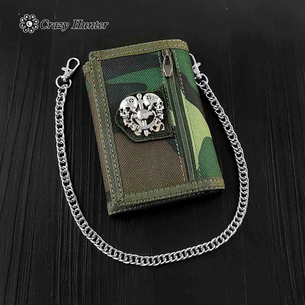 Мужской бумажник с рисунком черепа Cavans Trifold держатель для карт безопасной
