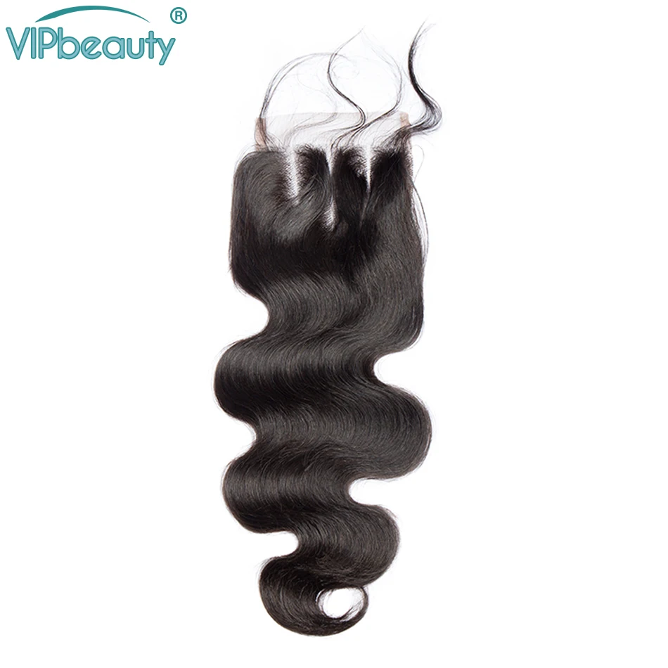 Vipbeauty перуанские человеческие волосы 4x4 волнистые для волос 8-20 дюймов