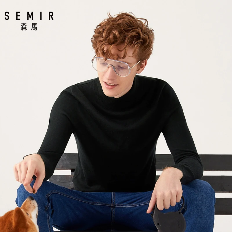 Semir свитер с высоким воротником мужской зимний модный с капюшоном корейская версия Студенческая Пряжа Красивый свитер
