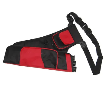 

Archery Quiver Right Left Hand Oxford Cloth 3-Tube Arrow Quiver Back Arrow Holder Bag With Belt Red Back Quiver for 18pcs Arrows
