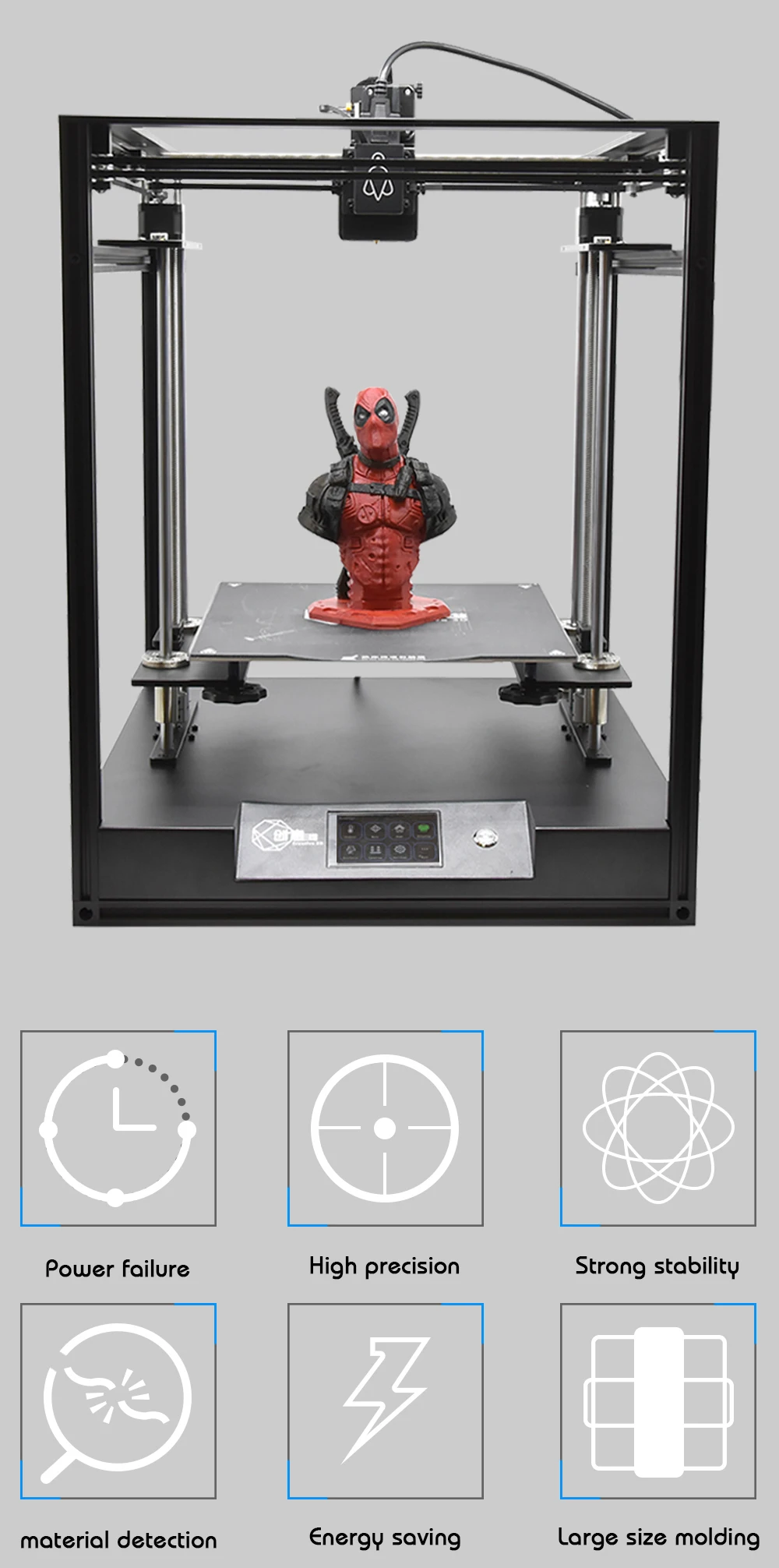 Creative3D CoreXY структура Elf 3D принтер, двойная ось Z автоматический возврат высокоточный алюминиевый профиль рама большая площадь комплект