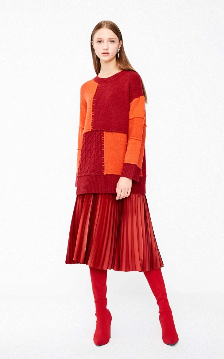Vero Moda New Women's Assorted Colors 3D Splice Woolen Knit Sweater | 318413569