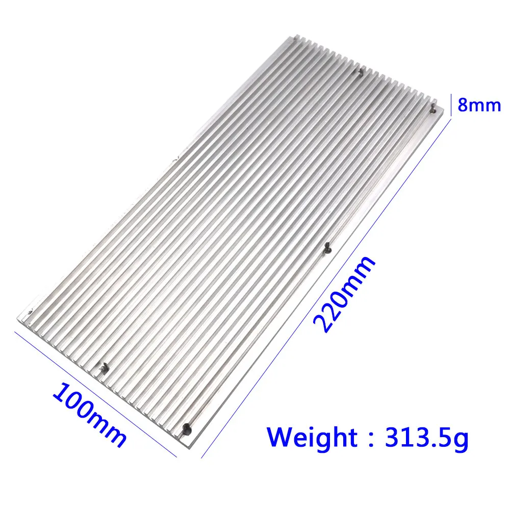 220x100x8mm Big Heatsink Aluminum Cooling Board for LED Light Radiator High Thermal Conductivity Electronics Heatsinks Board