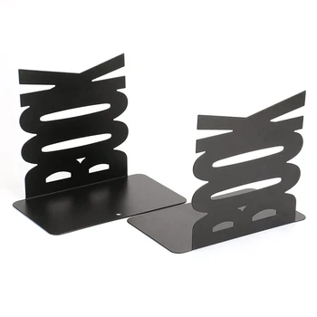 

Book Bookends Book Organizer Non Skid Art Bookends for Library School Office Home Study,1 Pair (Black)