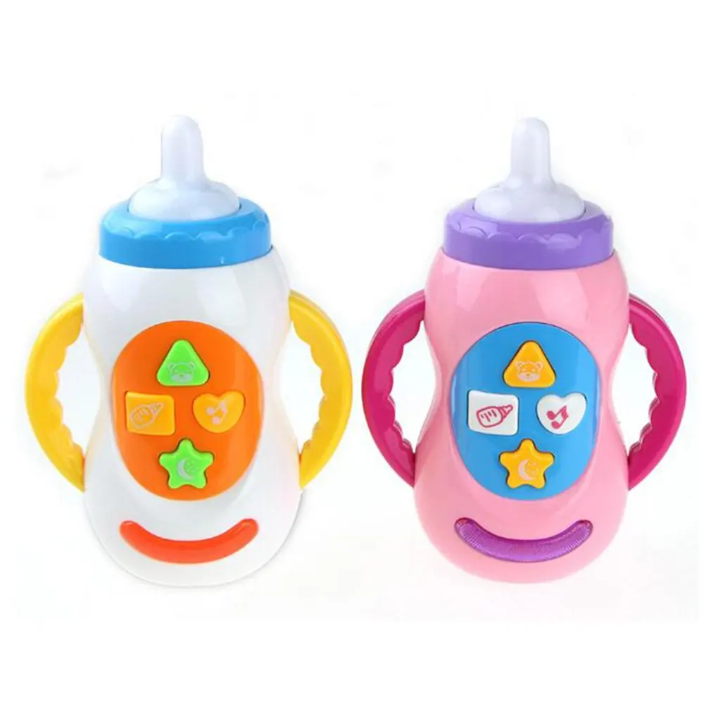 Baby Kids Safe Sound Music Light Milk Bottle Learning Musical Feeding Tool Early Educational Baby Bottle Toys Baby Kids Random