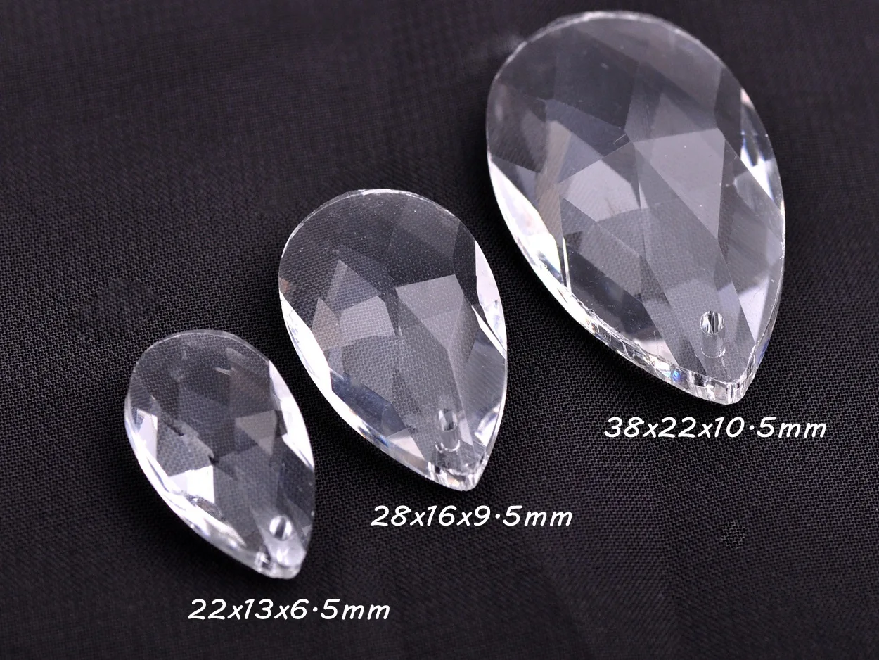 Teardrop Prism Faceted Crystal Glass Loose Crafts Pendant Beads For Jewelry Making DIY Curtain Chandelier