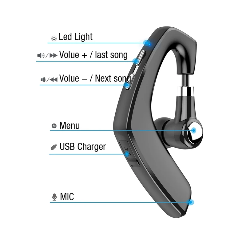 Lymoc Upgrade Y8 Bluetooth Earphone Handsfree Ear Hook Wireless Headsets V4 2 Noise Cancelling HD Mic Music for iPhone Huawei