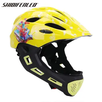 

NEW Kids Bicycle Helmet Mountain Mtb Road Bike Helmet Detachable Protection Children Full Face Cycling Helmet Cascos Ciclismo