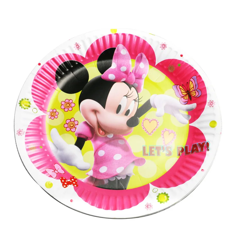 Disney Cartoon Figures Minnie Mickey Children's Birthday Party Set Disposable Party Tableware Candy Box Tablecloth Gift Bag 2A08 - Цвет: 10pcs