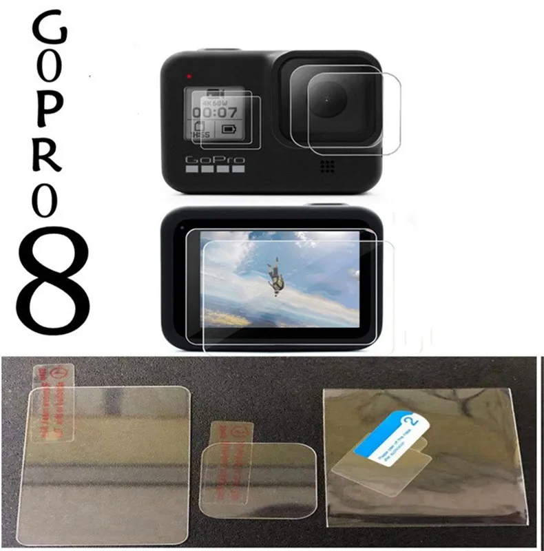 Sports camera Screen protectors for Gopro Hero 8 Tempered glass screen protector for Gopro 8 Lens Protector camera accessories