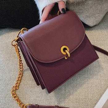 

High Quality Pu Leather Women Shoulder Bags Small Ladies Crossbody Bags Fashion Handbags Square New Quality Lock Chain