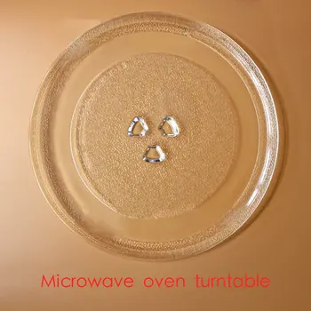 

Universal Microwave Turntable Glass Plate Micro Glass Turntable Tray Accessories Diameter 24.5cm with 3 Fixtures
