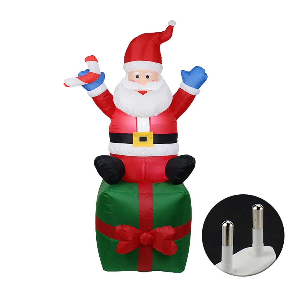 

1.8m Lighting Props Outdoor Led Gift Ornament With Fan Lawn Home Garden Inflatable Christmas Decor Kit Party Santa Claus Yard