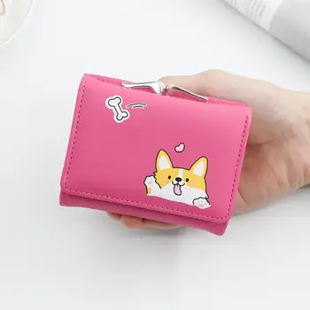 

Cartoon Women Wallet Small Cute Corgi Doge Wallets Ladies Short Leather Purse Clutch High Quality