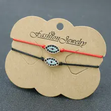 2 шт./компл. каблуке-шпильке с отделкой прелестными красный Rop нить Для женщин Браслеты ручной работы тесьмой браслеты с подвесками с клипсами Дурной глаз Браслеты Для мужчин ювелирные изделия Lucky Love подарочные браслеты