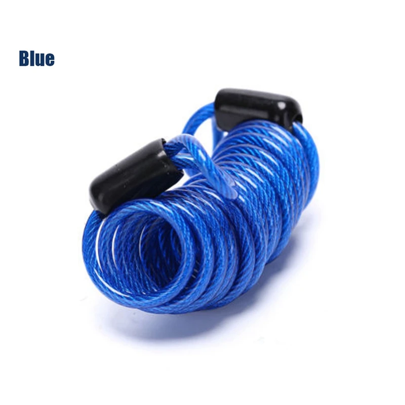 1PC PVC+ Alloy Disc Brake Security Reminder Rope Lock Rope Anti-Theft Spring Cable Wires Motorcycle Bicycles Safety Accessories - Цвет: Blue