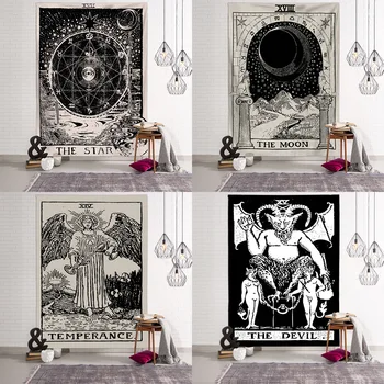 

European and American home furnishings retro divination horoscope tarot tapestry wall decoration cloth tapestry dorm decor