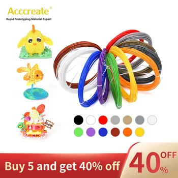 

ACCCREATE 3D Pen Filament 1.75mm PLA Filament for 3D Printer pla пластик13 Colors 3D Printing Materials pla пластик для 3d ручек