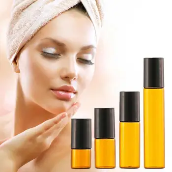 

1 Pc 2ml 3ml 5ml 10ml Amber Roll On Roller Bottle For Essential Oils Refillable Perfume Bottle Deodorant Containers With Lid