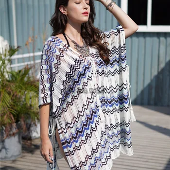 

Summer Beach Dress For Women 2020 Bath Suits Bathing Clothes Woman Swimsuits Hollow Out Knitting Condole Sexy Loose Bikini