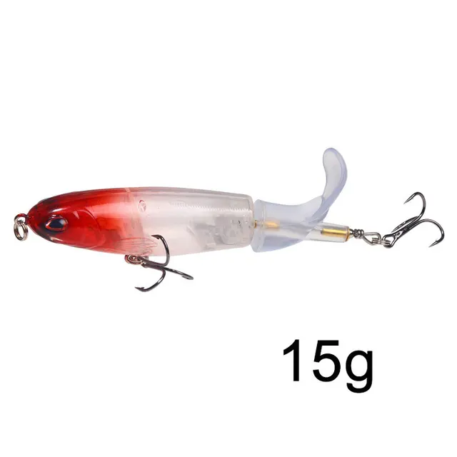 1 Pcs 10cm/14cm Topwater Fishing Lure Whopper Popper Artificial Bait Hard Plopper Soft Rotating Tail Fishing Tackle Fishing Bait Z01
